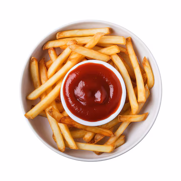 bowl french fries with ketchup top it 667286 2452