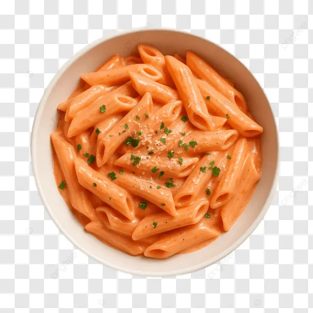 pngtree creamy pink pasta in a bowl garved with herbs and cheese png image 16588598